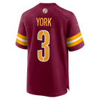 W.Commanders #3 Cade York Burgundy Fotopoulosg Game Jersey