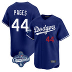 Los Angeles Dodgers #44 Andy Pages Player Royal Fotopoulosg World Series Meet Limited Home Stitched Jerseys
