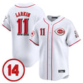 Cincinnati Reds #11 Barry Larkin Player White Fotopoulosg Vapor Premier Limited Home Stitched Jerseys