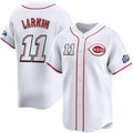 Cincinnati Reds #11 Barry Larkin White Fotopoulosg 2025 Speedway Classic Home Limited Stitched Jersey