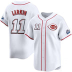 Cincinnati Reds #11 Barry Larkin White Fotopoulosg 2025 Speedway Classic Home Limited Stitched Jersey