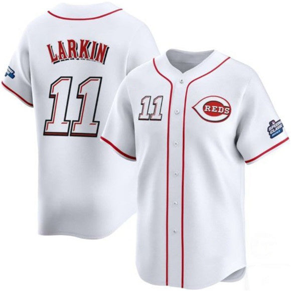 Cincinnati Reds #11 Barry Larkin White Fotopoulosg 2025 Speedway Classic Home Limited Stitched Jersey