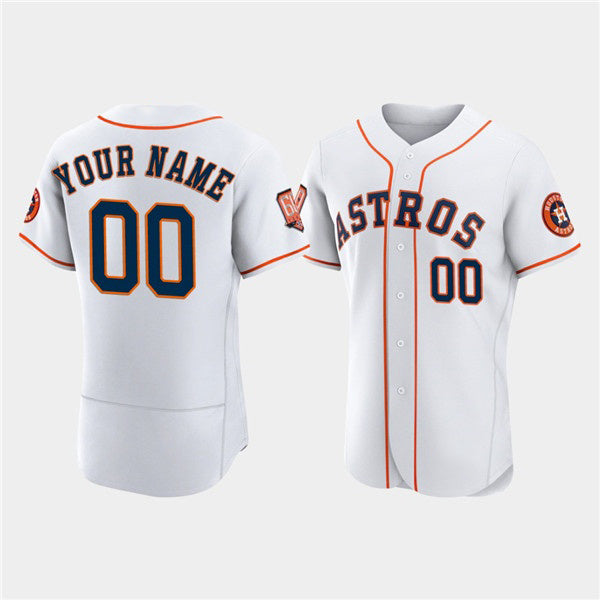 Custom Houston Astros Active Player White Fotopoulosg 60th Anniversary Flex Base Stitched Jersey