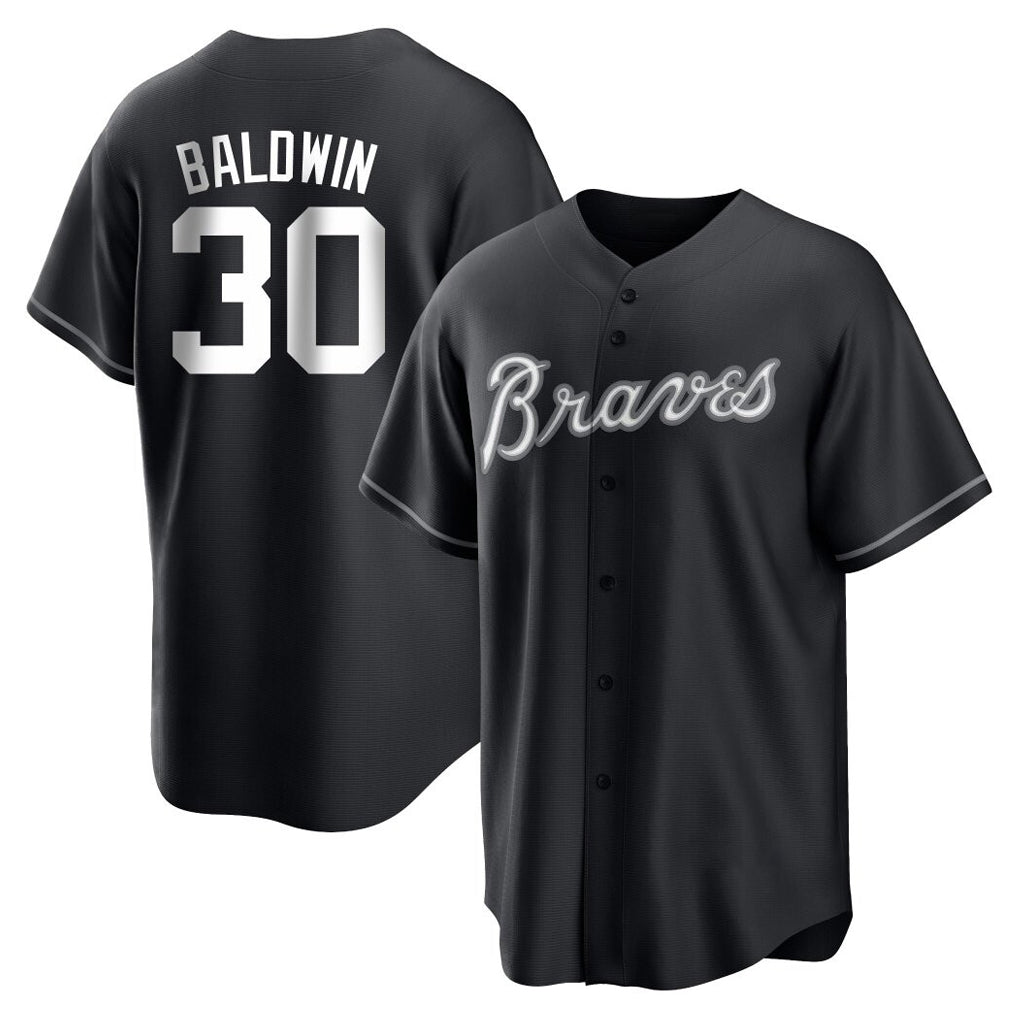 Atlanta Braves #30 Drake Baldwin Player Black Fotopoulosg Home Game Stitched Jerseys