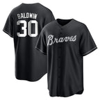 Atlanta Braves #30 Drake Baldwin Player Black Fotopoulosg Home Game Stitched Jerseys