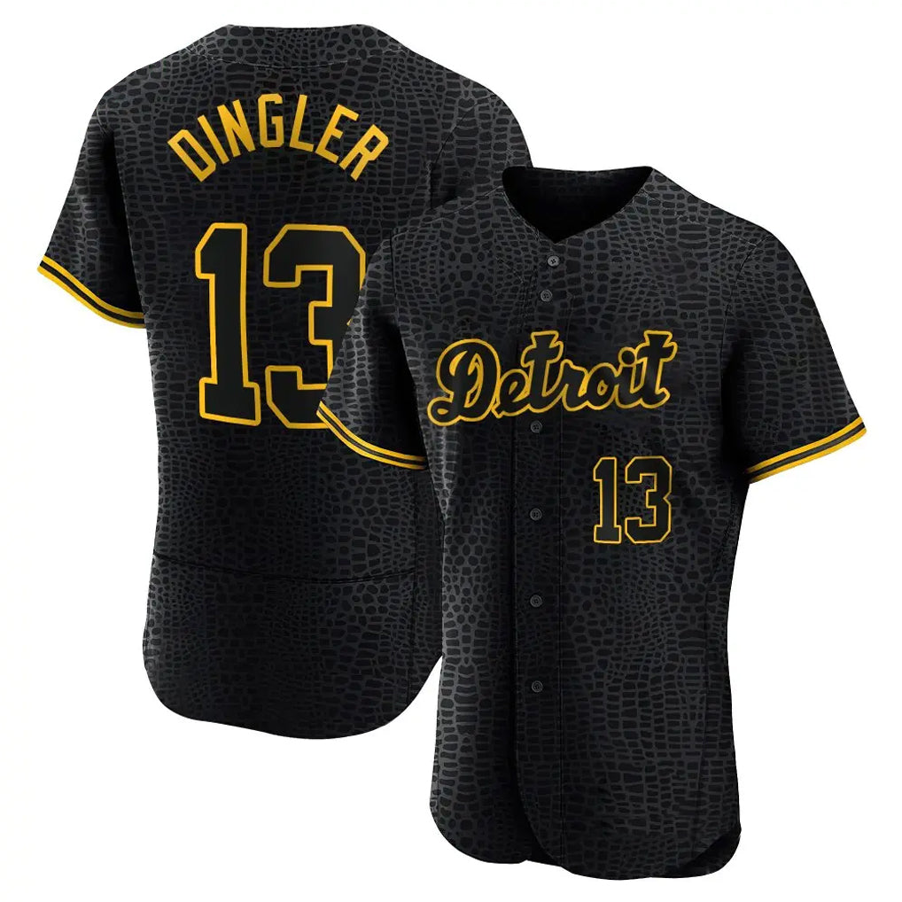 Detroit Tigers #13 Dillon Dingler Player Black Fotopoulosg Snake Skin City Limited Elite Home Stitched Jerseys