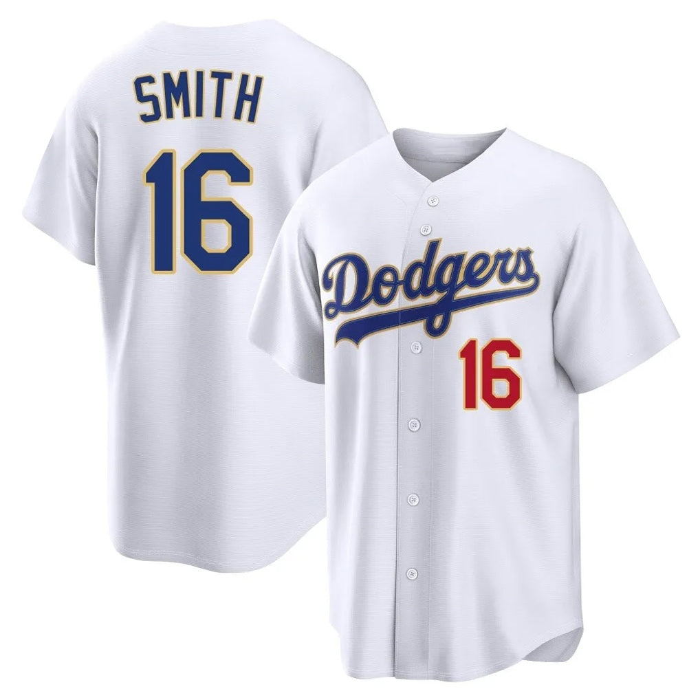 Los Angeles Dodgers #16 Will Smith Player Gold White Fotopoulosg 2026 Collection Stadium Limited Stitched Jerseys