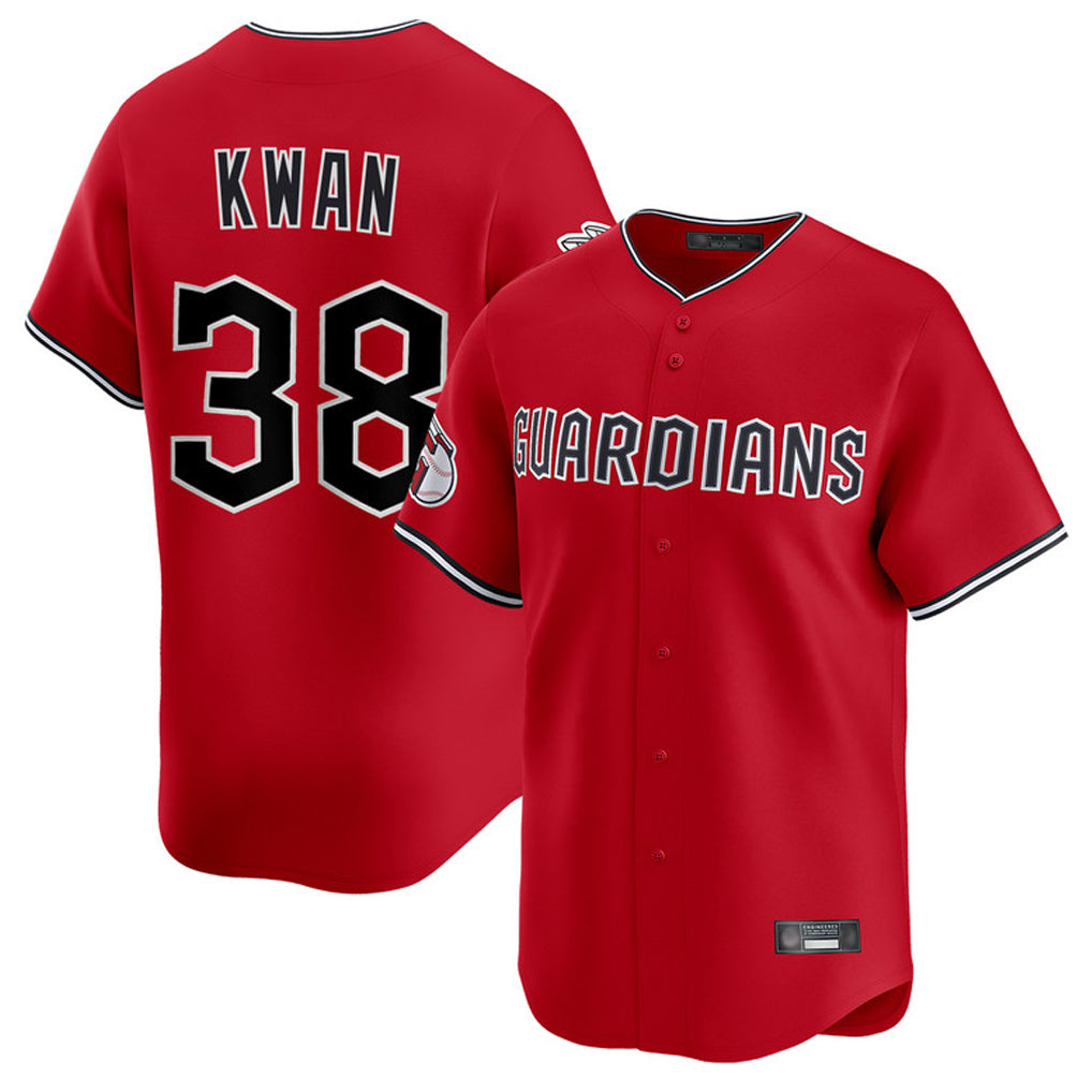 Cleveland Guardians #38 Steven Kwan Player Red Fotopoulosg Limited Home Stitched Jerseys