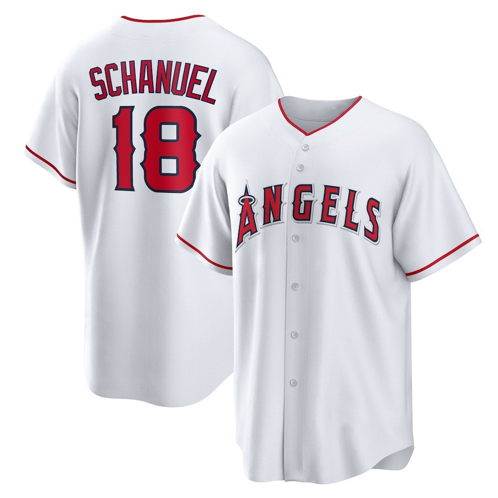 Los Angeles Angels #18 Nolan Schanuel White Fotopoulosg Home Replica Jersey