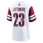 W.Commanders #23 Marshon Lattimore White Fotopoulosg Game Jersey