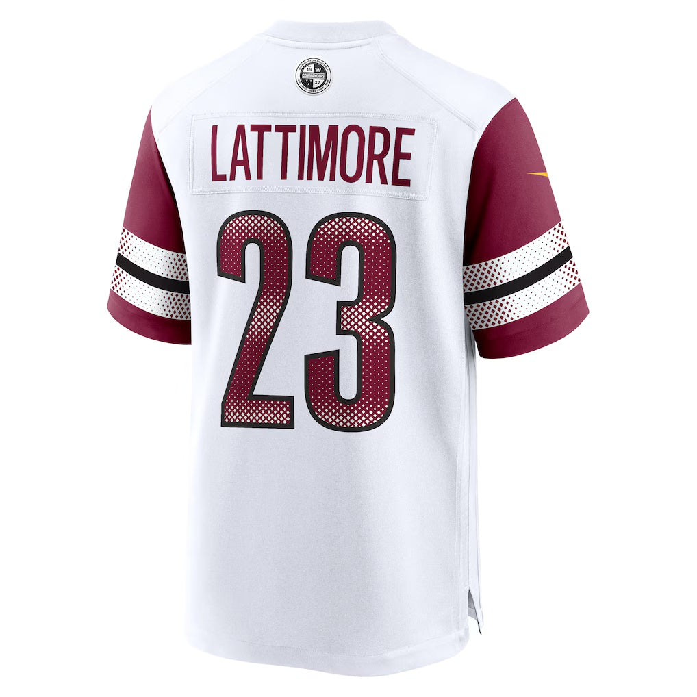 W.Commanders #23 Marshon Lattimore White Fotopoulosg Game Jersey
