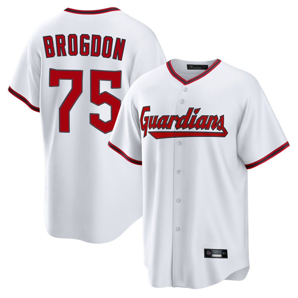 Cleveland Guardians #75 Connor Brogdon Player White Fotopoulosg Game Home Stitched Jerseys