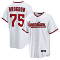 Cleveland Guardians #75 Connor Brogdon Player White Fotopoulosg Game Home Stitched Jerseys