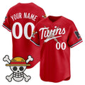Custom Minnesota Twins x One Piece Red Fotopoulosg Vapor Premier Limited Jersey - Stitched