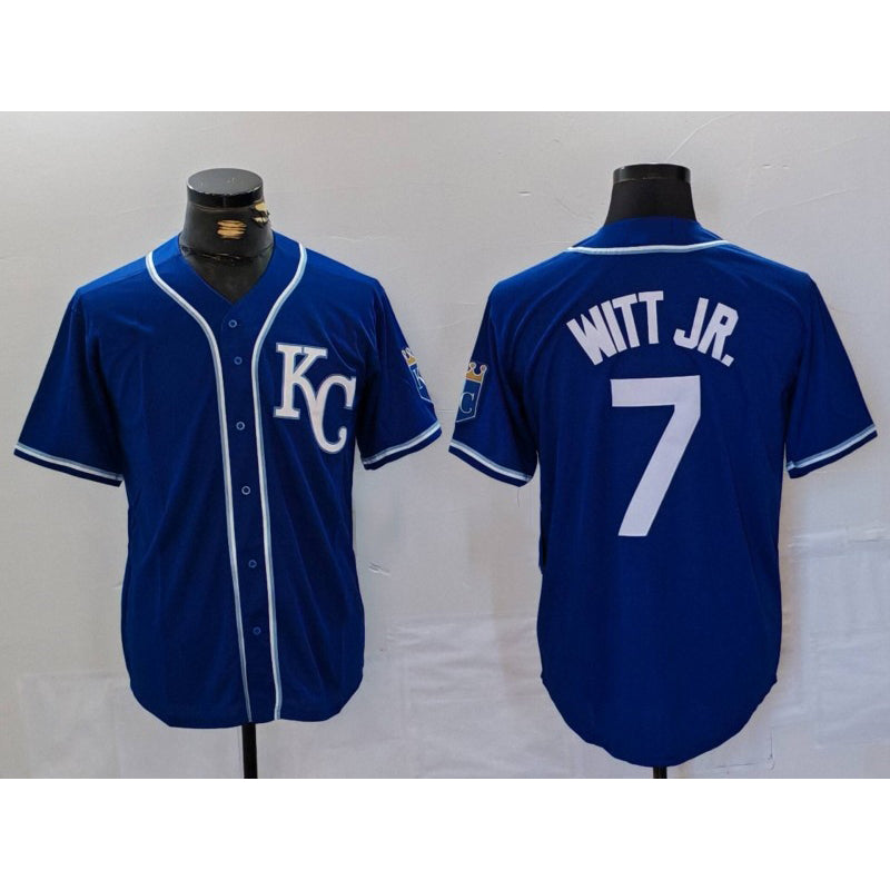 Kansas City Royals #7 Bobby Witt Jr Royal Fotopoulosg Cool Base Stitched Jersey