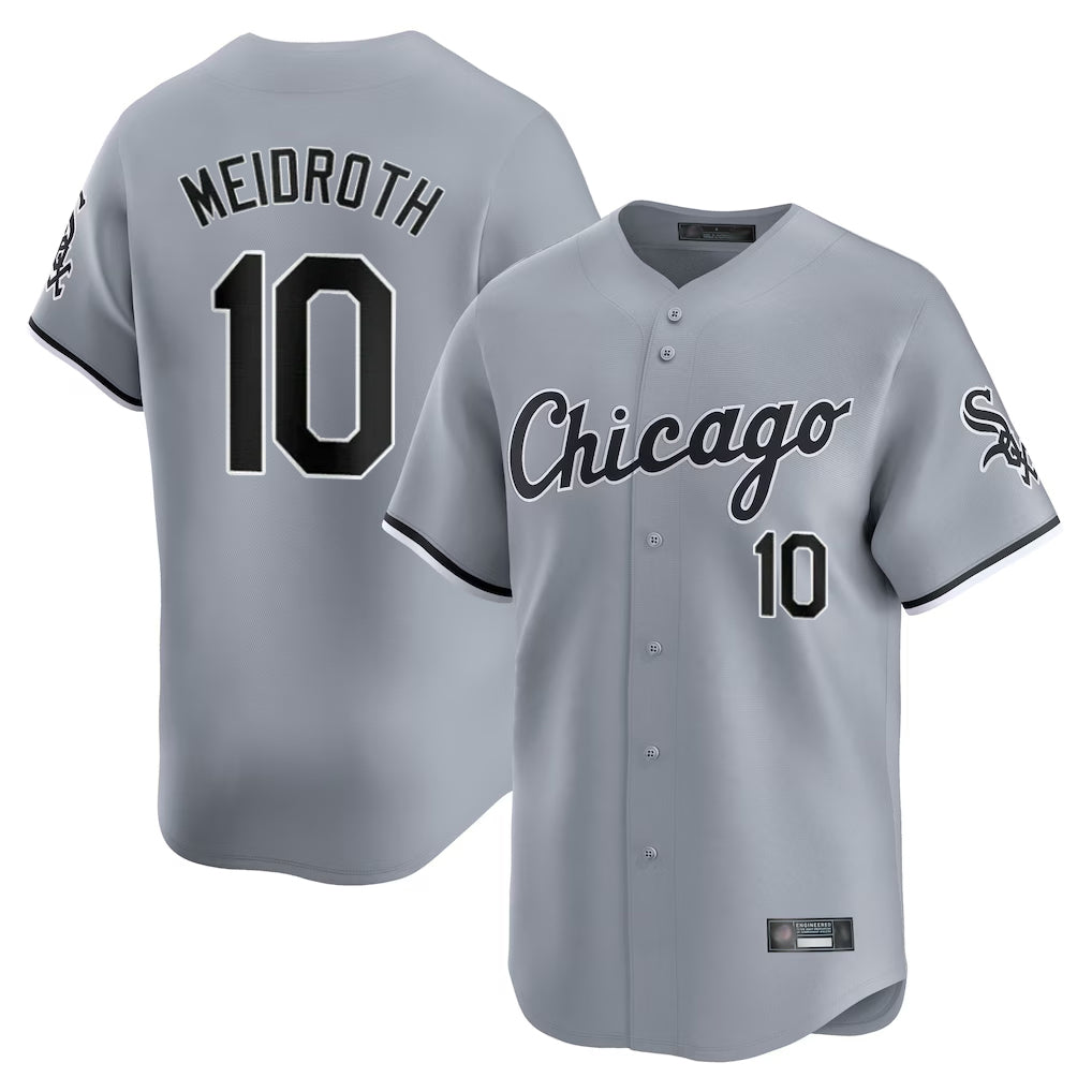 Chicago White Sox #10 Chase Meidroth Player Gray Fotopoulosg Road Limited Home Stitched Jerseys