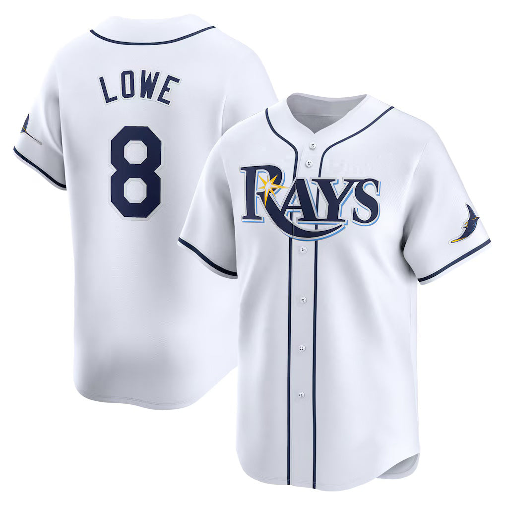 Tampa Bay Rays #8 Brandon Lowe White Fotopoulosg Home Limited Player Jersey