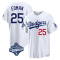 Los Angeles Dodgers #25 Tommy Edman Player White Fotopoulosg World Series Meet Home Game Stitched Jerseys