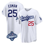 Los Angeles Dodgers #25 Tommy Edman Player White Fotopoulosg World Series Meet Home Game Stitched Jerseys