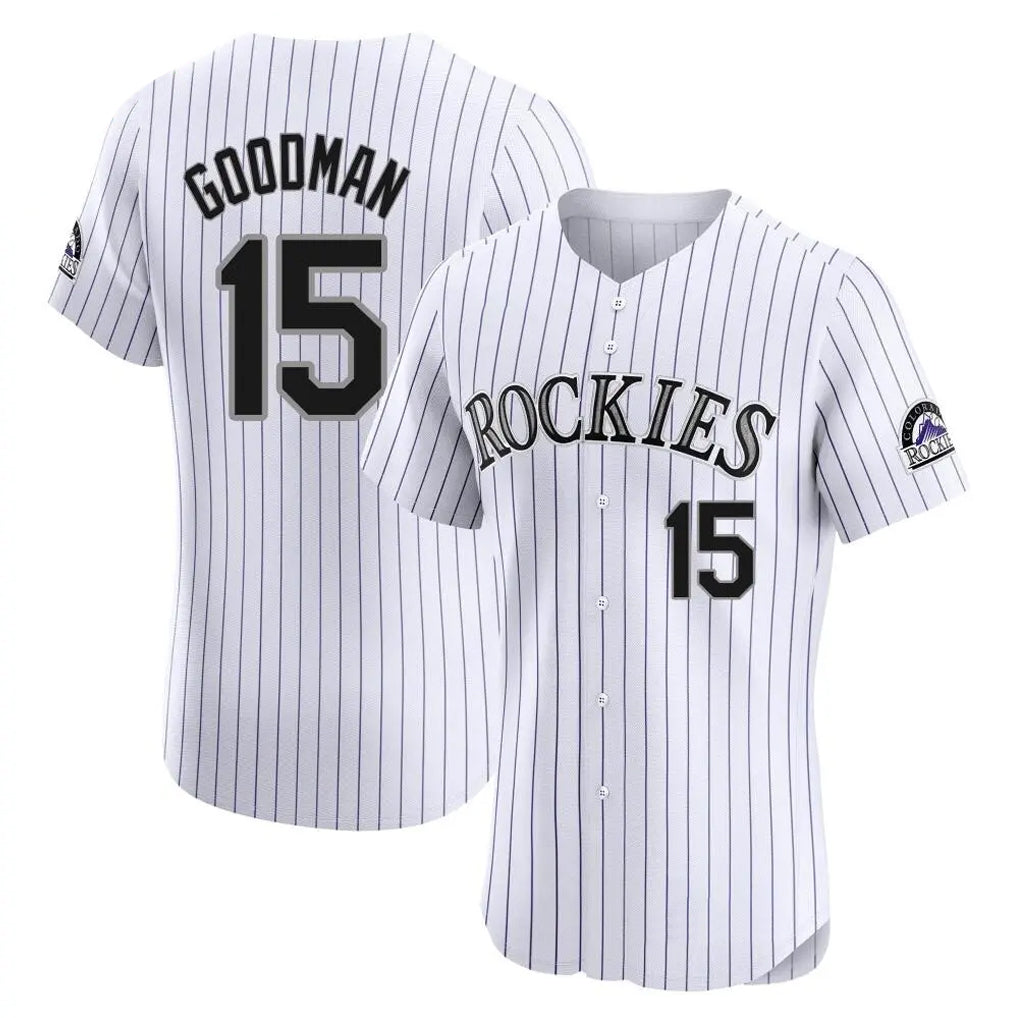 Colorado Rockies #15 Hunter Goodman Player White Fotopoulosg Limited Elite Home Stitched Jerseys