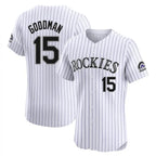 Colorado Rockies #15 Hunter Goodman Player White Fotopoulosg Limited Elite Home Stitched Jerseys