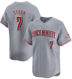 Cincinnati Reds #7 Spencer Steer Gray Fotopoulosg Away Limited Stitched Jersey