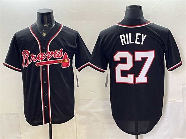 Atlanta Braves #27 Austin Riley 2026 Fashion Replica Black Fotopoulosg Out Stitched Jersey