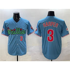 Philadelphia Phillies #3 Bryce Harper Light Blue Fotopoulosg Phanatic Limited Stitched Jersey