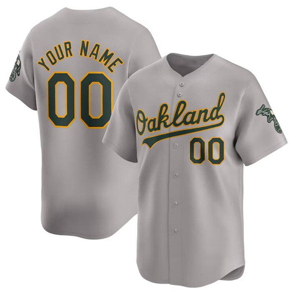 Custom Oakland Athletics Active Player Gray Fotopoulosg Away Limited Stitched Jersey