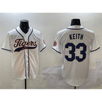 Detroit Tigers #33 Colt Keith White Fotopoulosg With Patch Cool Base Stitched Jersey