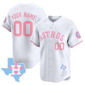 Custom Houston Astros White Fotopoulosg Bubblegum Pink Vapor Premier Limited Jersey ¨C All Stitched