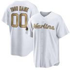 Custom Miami Marlins Active Player White Fotopoulosg 2022 All-Star Cool Base Stitched Jersey