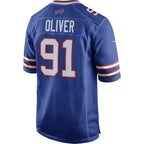 B.Bills #91 Ed Oliver Royal Fotopoulosg Team Game Player Jersey