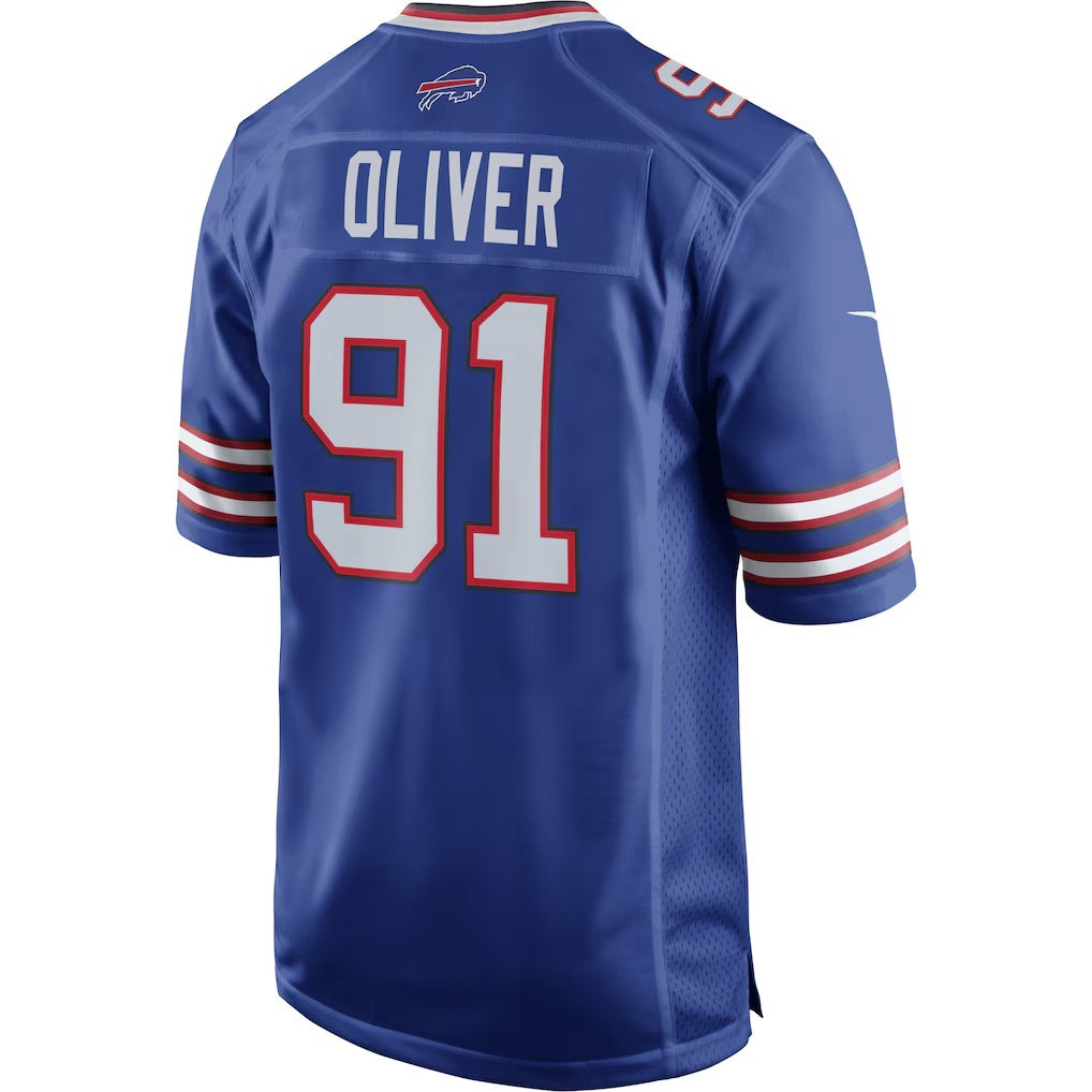 B.Bills #91 Ed Oliver Royal Fotopoulosg Team Game Player Jersey
