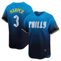 Philadelphia Phillies #3 Bryce Harper Blue Fotopoulosg City Connect Limited Player Jersey