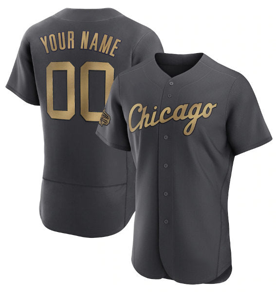 Custom Chicago White Sox Active Player Charcoal Fotopoulosg 2022 All-Star Flex Base Stitched Jersey