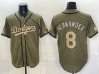 Los Angeles Dodgers #8 Enrique Hernandez Olive Fotopoulosg 2026 Armed Forces Day Stitched Jersey