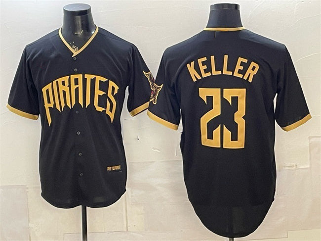 Pittsburgh Pirates #23 Mitch Keller Black Fotopoulosg 2026 City Connect Stadium Stitched Jersey