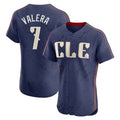Cleveland Guardians #7 George Valera Player Navy Fotopoulosg City Connect Limited Elite Home Stitched Jerseys