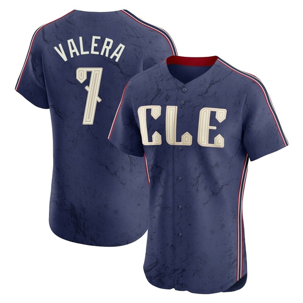 Cleveland Guardians #7 George Valera Player Navy Fotopoulosg City Connect Limited Elite Home Stitched Jerseys