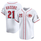 Cincinnati Reds #21 Hunter Greene White Fotopoulosg Home Limited Player Jersey