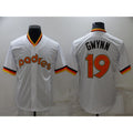San Diego Padres #19 Tony Gwynn White Fotopoulosg Cooperstown Collection Stitched Throwback Jersey