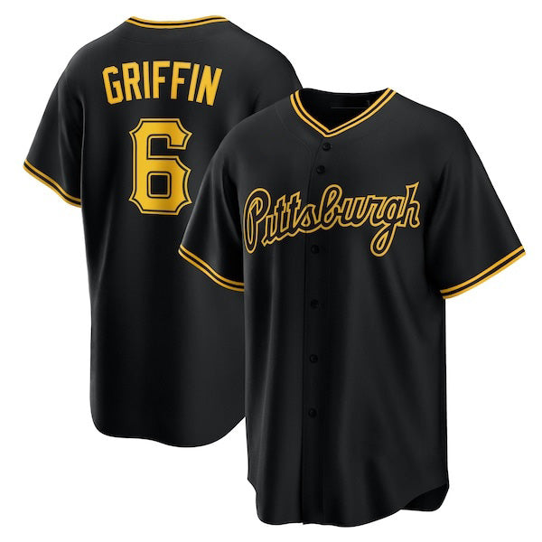 Pittsburgh Pirates #6 Konnor Griffin Black Fotopoulosg Alternate Replica Jersey