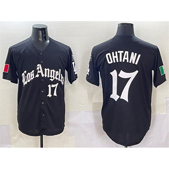 Los Angeles Dodgers #17 Shohei Ohtani Black Fotopoulosg Mexico 2025 LA Gothic Style With Fernando Patch Vapor Premier Limited Stitched Jersey