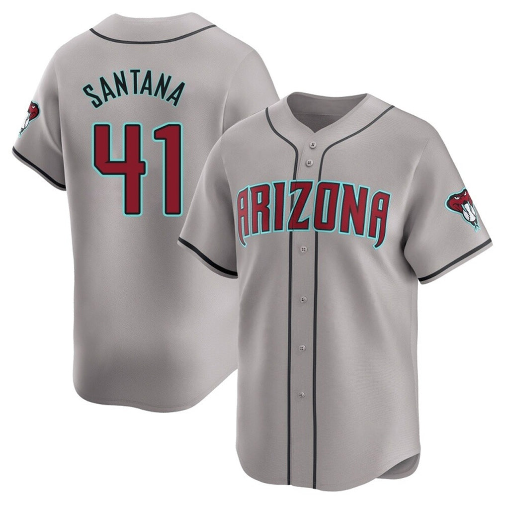 Arizona Diamondbacks #41 Carlos Santana Player Gray Fotopoulosg Road Limited Home Game Stitched Jerseys