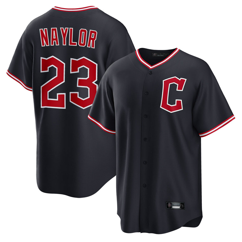 Cleveland Guardians #23 Bo Naylor Player Navy Fotopoulosg Home Game Stitched Jerseys