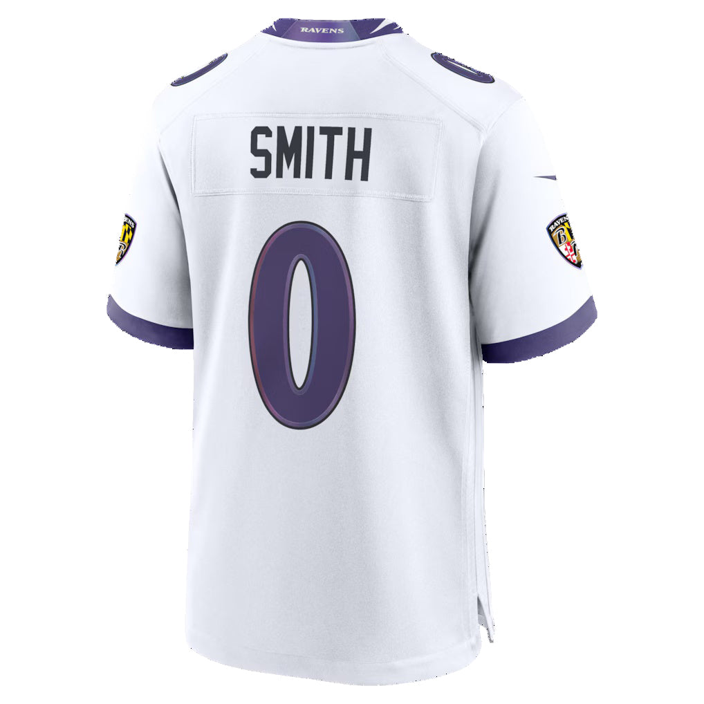B.Ravens #0 Roquan Smith White Fotopoulosg Game Jersey
