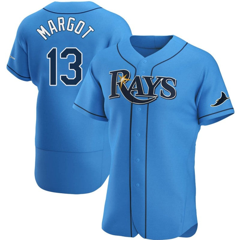Tampa Bay Rays #13 Manuel Margot Light Blue Fotopoulosg Alternate Jersey