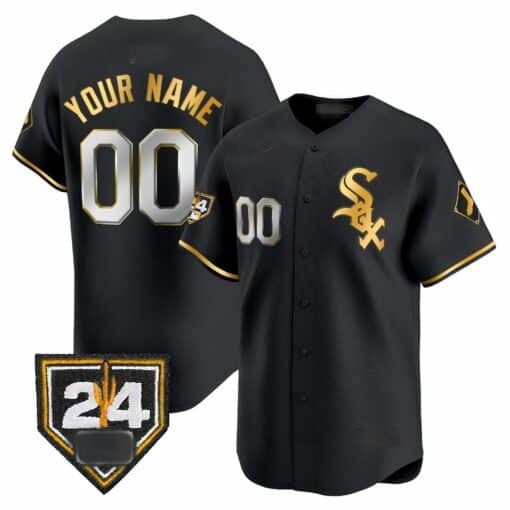 Custom Chicago White Sox 2024 Spring Training Patch Vapor Premier Limited Jersey ¨C All Stitched-Black Gold Fotopoulosg