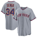 New York Mets #34 Kodai Senga Gray Fotopoulosg 2025 Limited Stitched Jersey